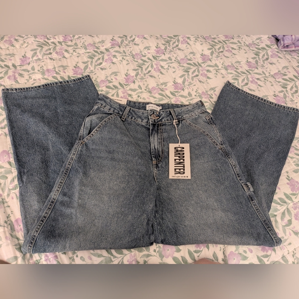 Refuge Denim Size 01 Blue Wash Carpenter Baggy Wide Leg Jeans